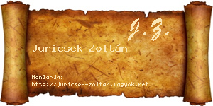Juricsek Zoltán névjegykártya